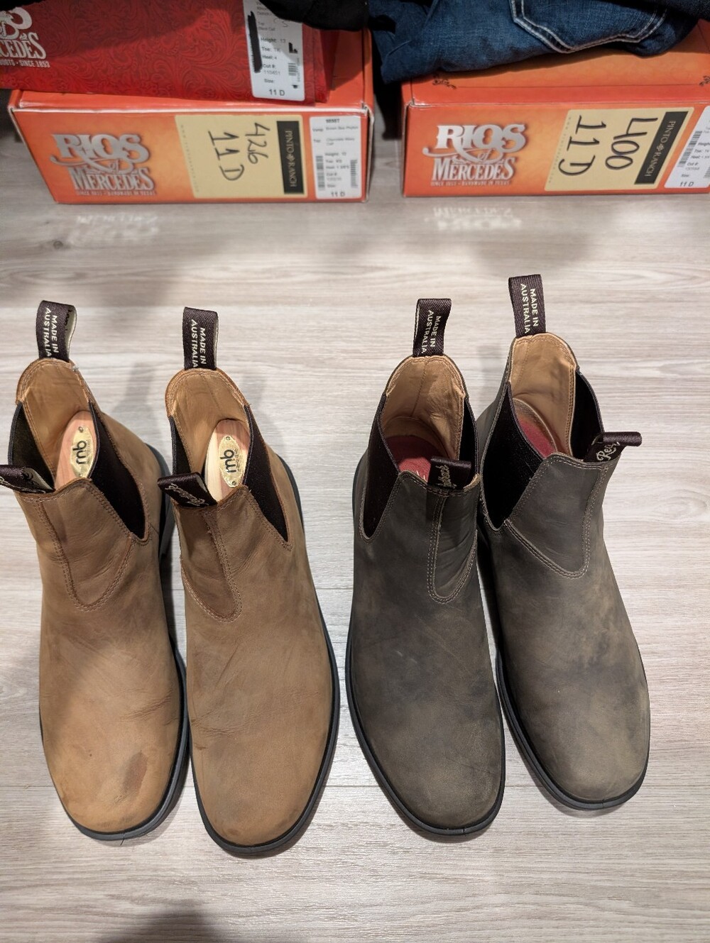 2 Pairs Of Redback Boots 11D Worn 1X (Tan & Iron Bark) 360$